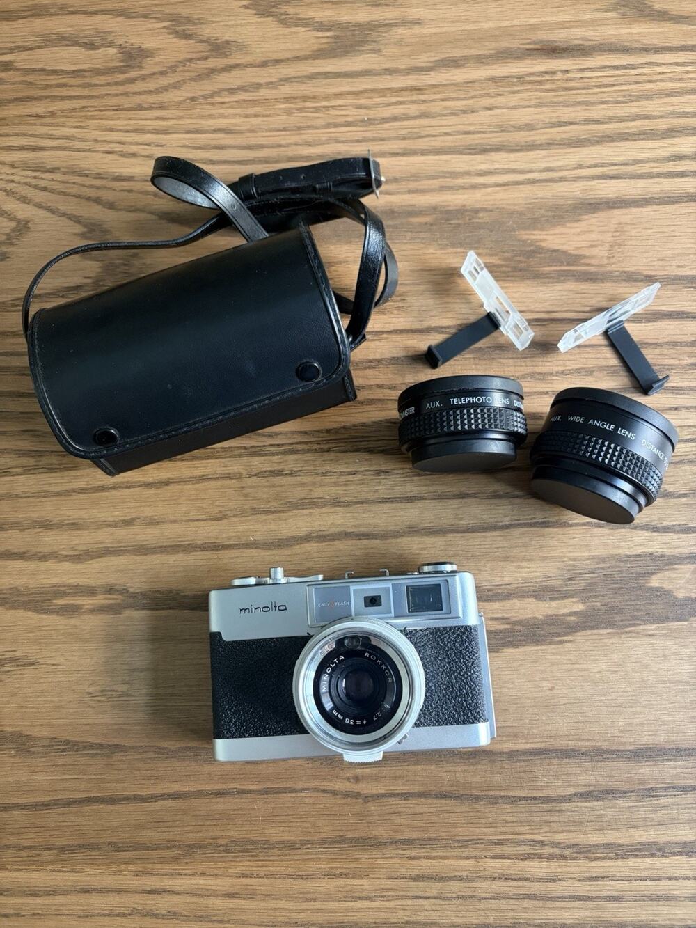 Minolta AL-F Rangefinder Camera Rokkor Lens 1:2.7 38mm Telephoto Wide Angle Lens